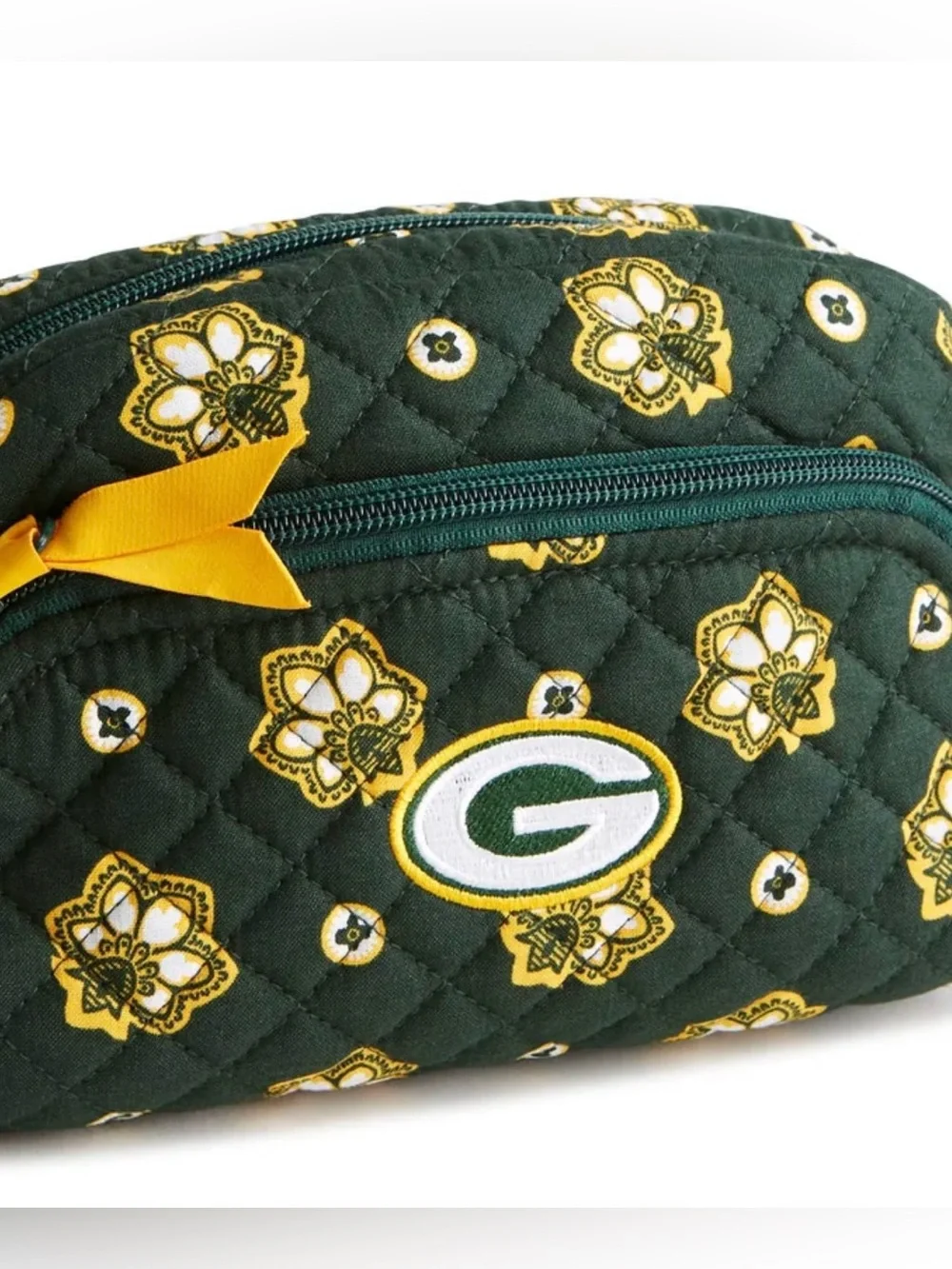 Vera Bradley Medium Cosmetic Bag with Green Bay 'G' Logo NWT   NFL